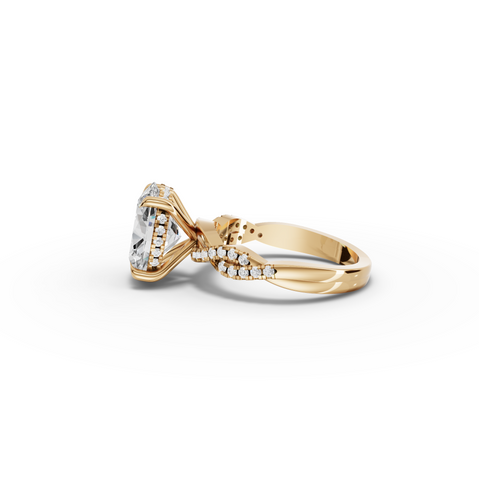 2.19 Ct Oval Lab Diamond Infinity Pavé Engagement Ring