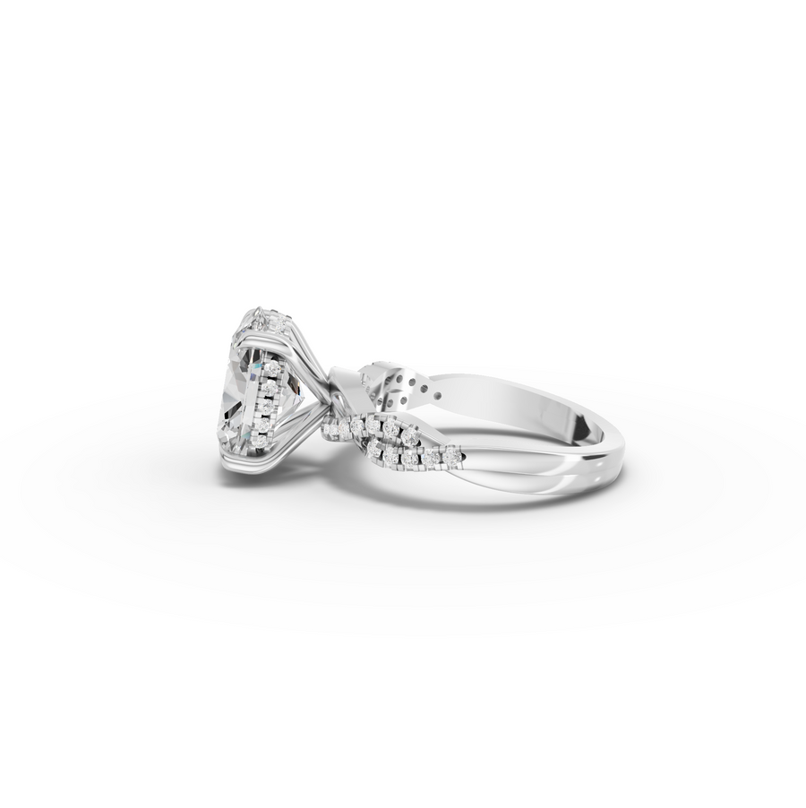 2.19 Ct Oval Lab Diamond Infinity Pavé Engagement Ring