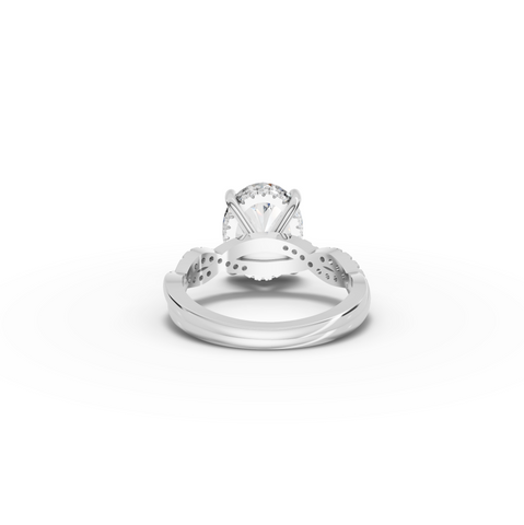 2.19 Ct Oval Lab Diamond Infinity Pavé Engagement Ring