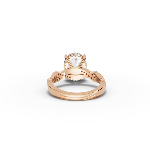2.19 Ct Oval Lab Diamond Infinity Pavé Engagement Ring