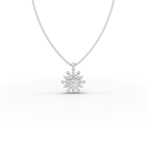 1.78 Ct Marquise Floral Lab Diamond Pendant Necklace