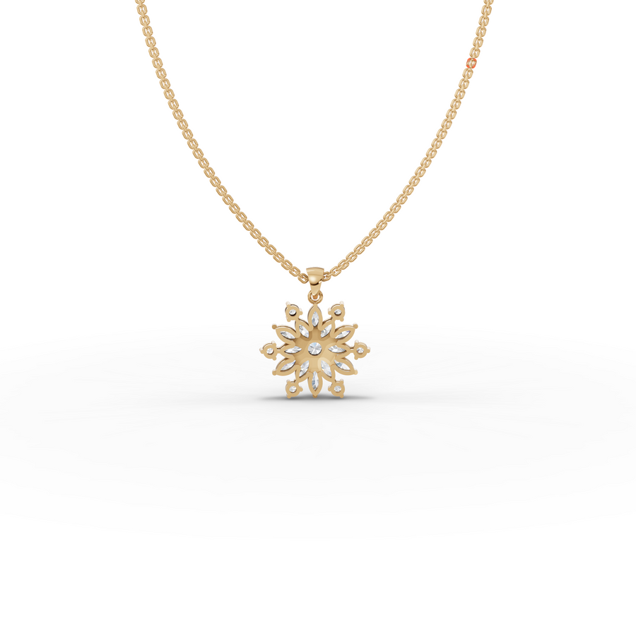 1.78 Ct Marquise Floral Lab Diamond Pendant Necklace