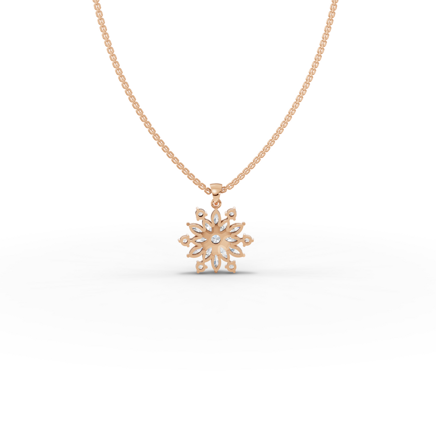 1.78 Ct Marquise Floral Lab Diamond Pendant Necklace