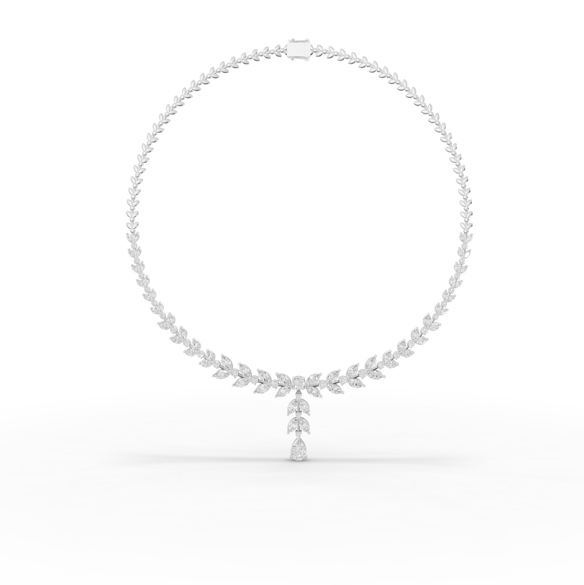 12.12 Ct Marquise Leaf Lab Diamond Lariat Necklace
