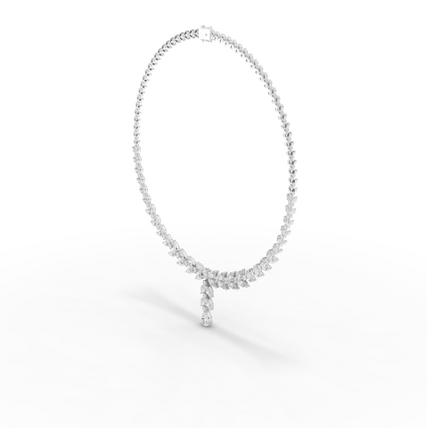12.12 Ct Marquise Leaf Lab Diamond Lariat Necklace