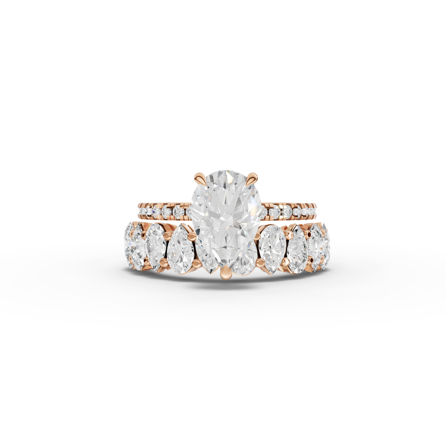 3.56 Ct Pear Solitaire Lab Diamond Bridal Ring Set