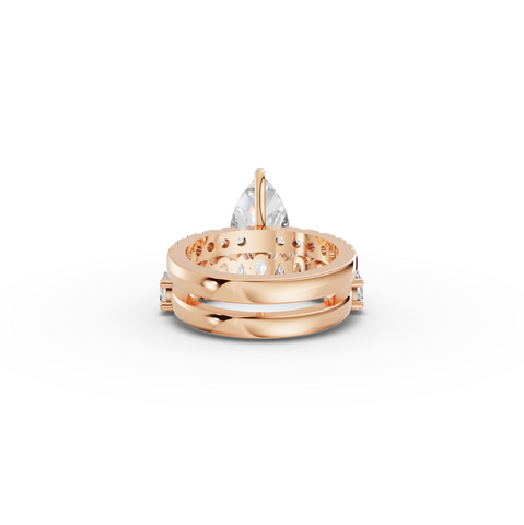 2.88 Ct Pear Solitaire Lab Diamond Bridal Ring Set