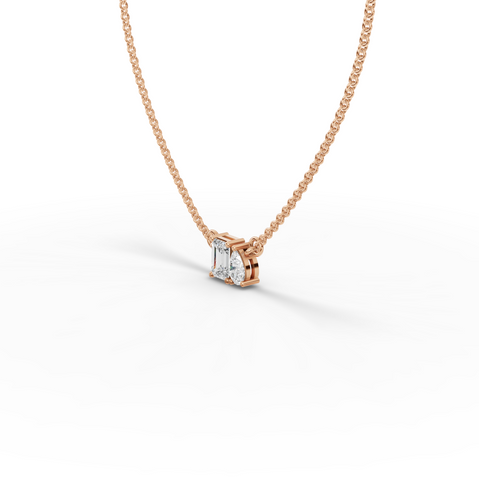 0.75 Ct Emerald Cut Bezel Lab Diamond Necklace