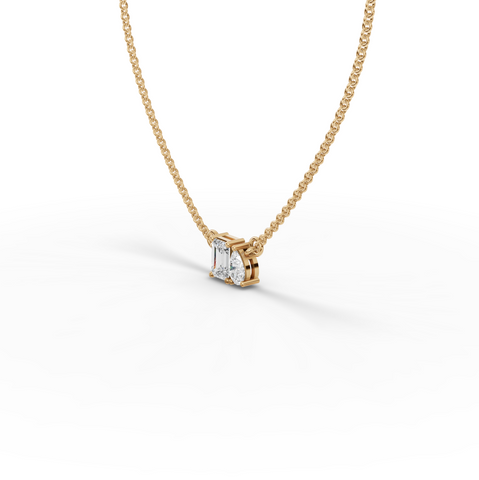 0.75 Ct Emerald Cut Bezel Lab Diamond Necklace