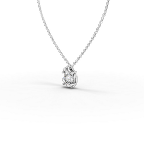 1.013 Ct Oval Solitaire With Side side Diamond Pendant