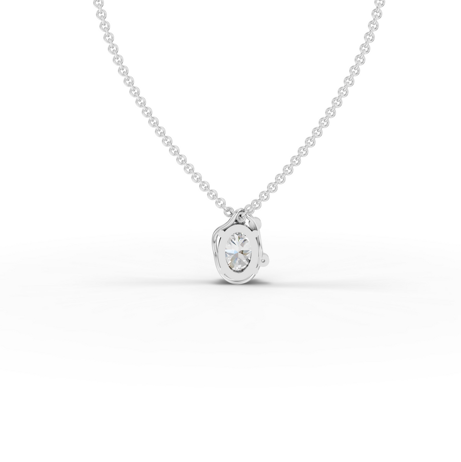1.013 Ct Oval Solitaire With Side side Diamond Pendant