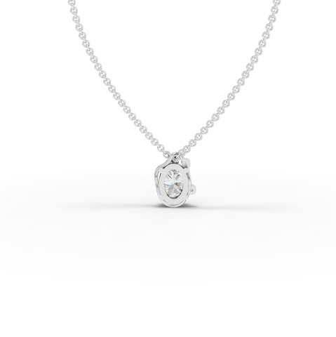1.013 Ct Oval Solitaire With Side side Diamond Pendant