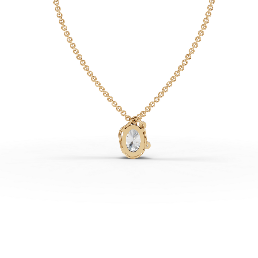 1.013 Ct Oval Solitaire With Side side Diamond Pendant