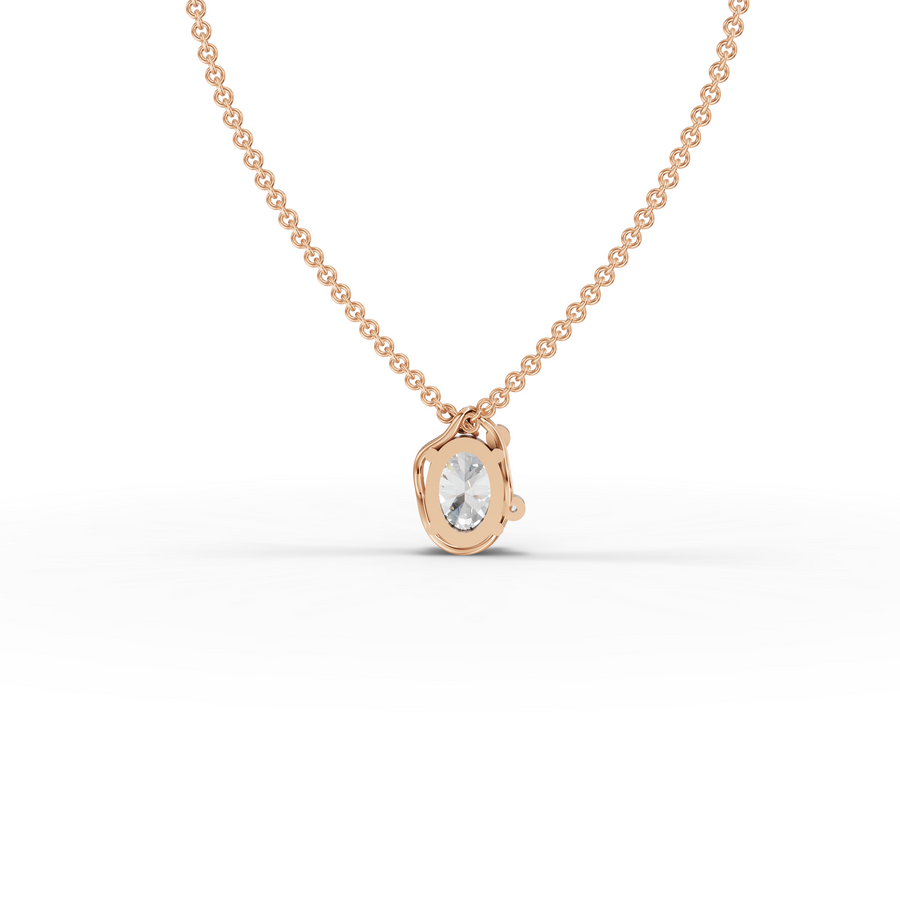 1.013 Ct Oval Solitaire With Side side Diamond Pendant