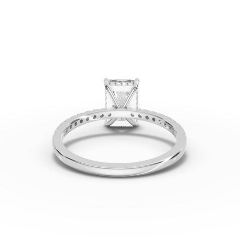 1.71 Ct Radiant Hidden Halo Accent Lab Diamond Ring