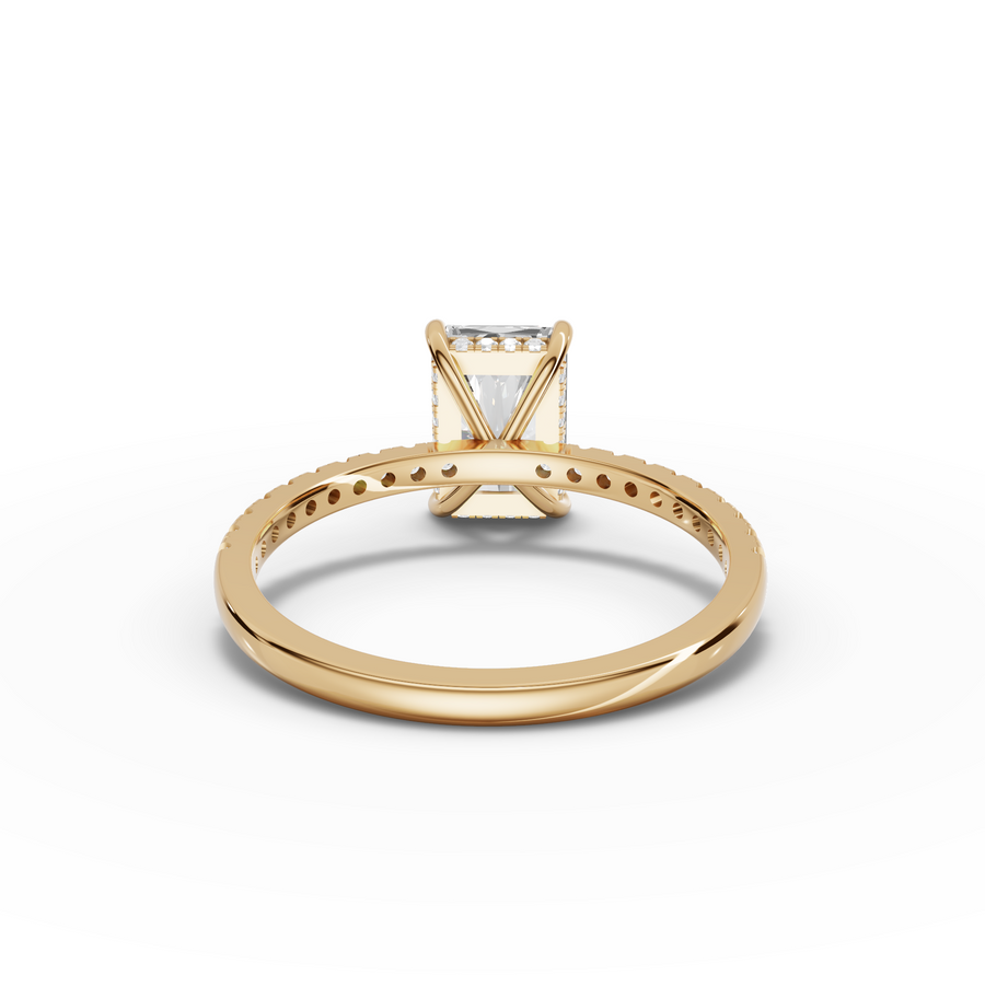 1.71 Ct Radiant Hidden Halo Accent Lab Diamond Ring