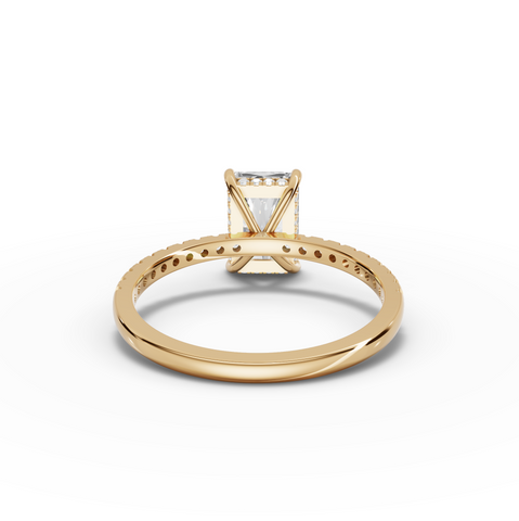 1.71 Ct Radiant Hidden Halo Accent Lab Diamond Ring