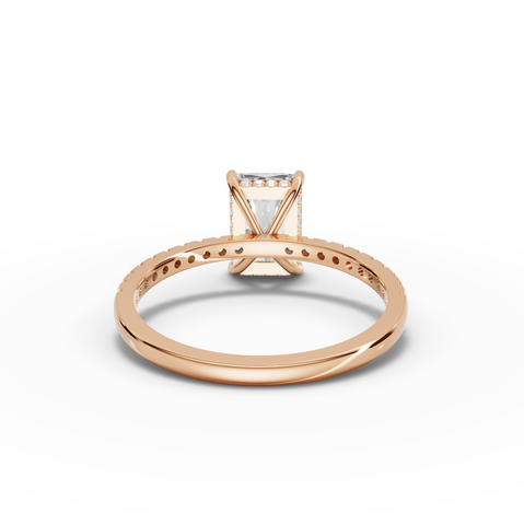 1.71 Ct Radiant Hidden Halo Accent Lab Diamond Ring