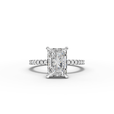 1.73 Ct Radiant Hidden Halo Pavé Ring