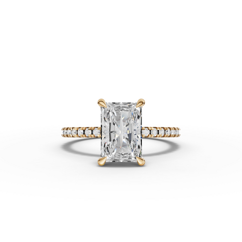 1.73 Ct Radiant Hidden Halo Pavé Ring