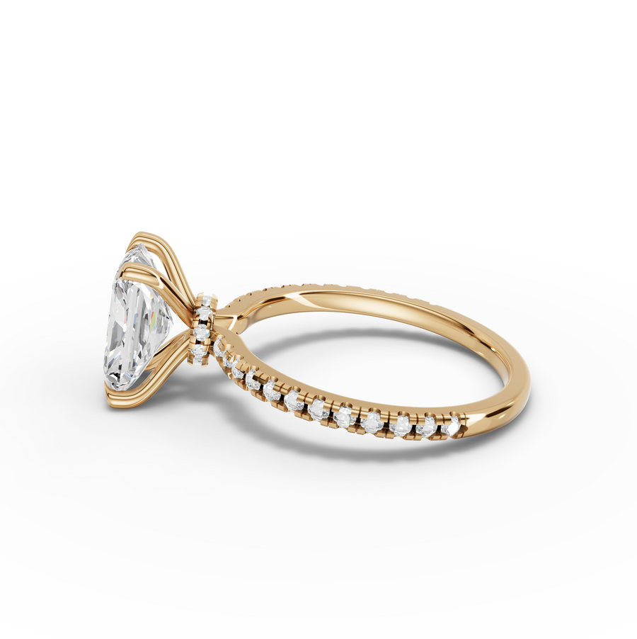 1.73 Ct Radiant Hidden Halo Pavé Ring