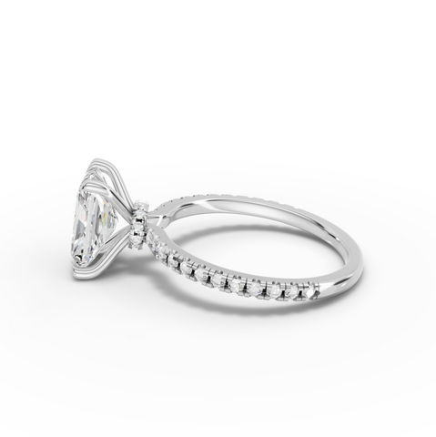 1.73 Ct Radiant Hidden Halo Pavé Ring