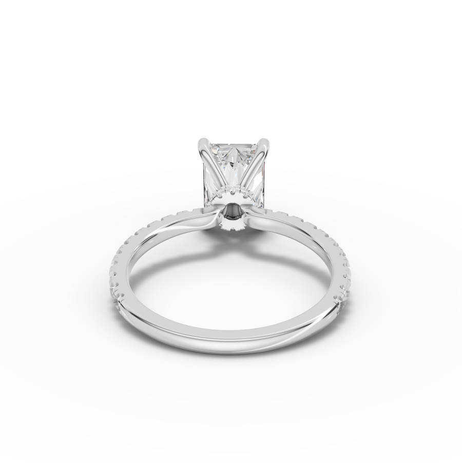1.73 Ct Radiant Hidden Halo Pavé Ring