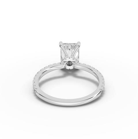 1.73 Ct Radiant Hidden Halo Pavé Ring