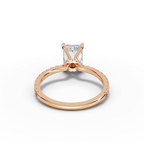 1.73 Ct Radiant Hidden Halo Pavé Ring