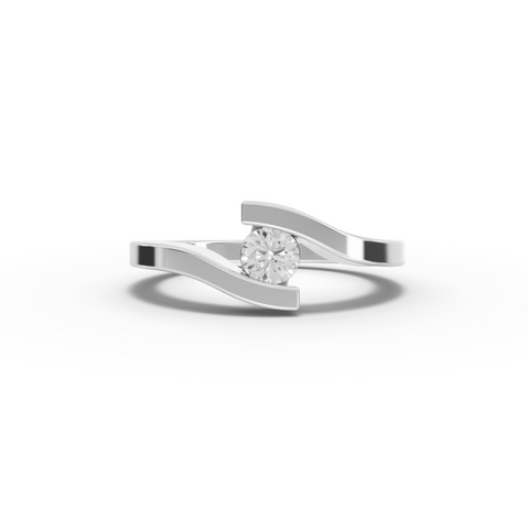 0.25 Ct Round Lab Diamond Bypass Tension Ring