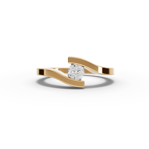 0.25 Ct Round Lab Diamond Bypass Tension Ring