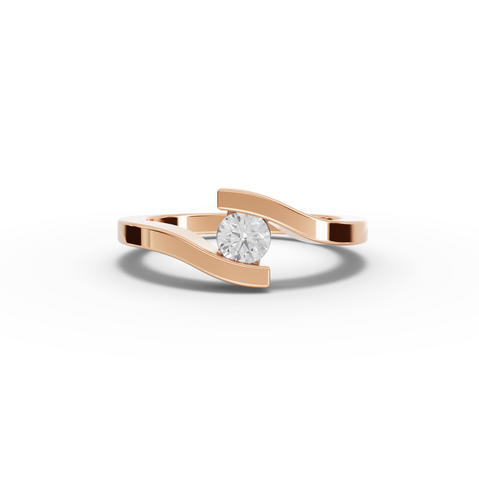 0.25 Ct Round Lab Diamond Bypass Tension Ring
