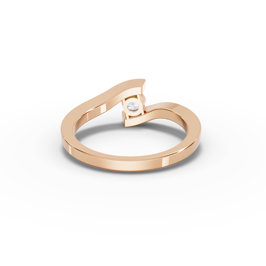 0.25 Ct Round Lab Diamond Bypass Tension Ring