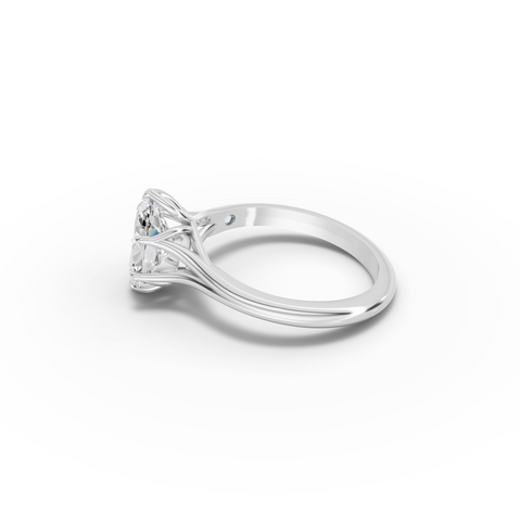 1.53 Ct Oval Lab Diamond Lotus Solitaire Ring