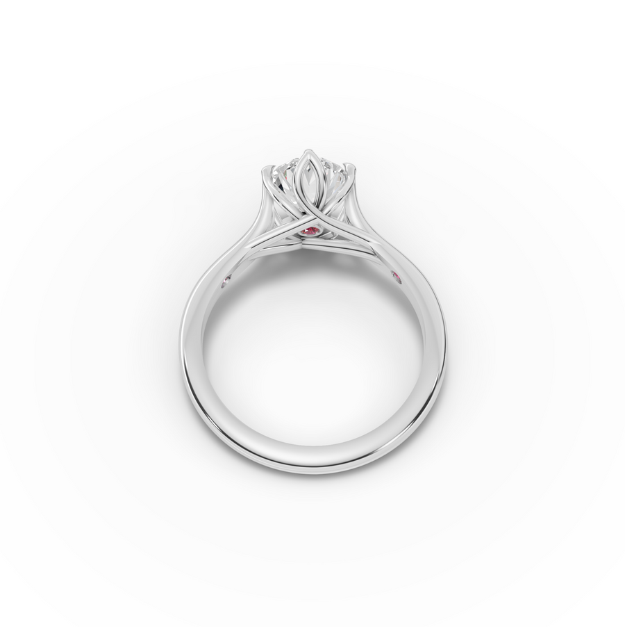 1.53 Ct Oval Lab Diamond Lotus Solitaire Ring