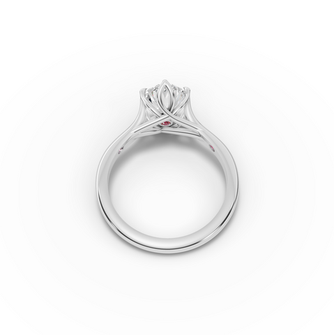 1.53 Ct Oval Lab Diamond Lotus Solitaire Ring