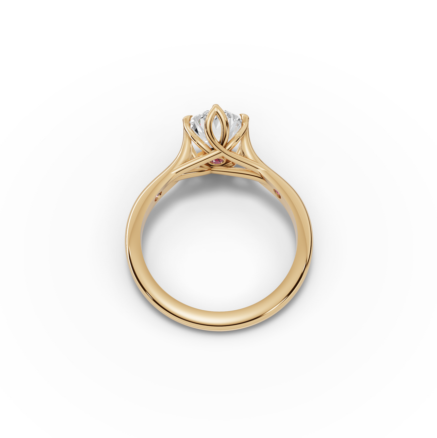 1.53 Ct Oval Lab Diamond Lotus Solitaire Ring