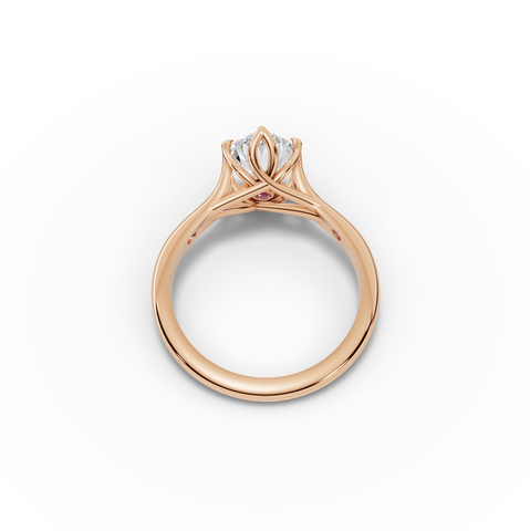1.53 Ct Oval Lab Diamond Lotus Solitaire Ring