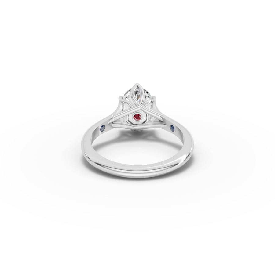1.53 Ct Oval Lab Diamond Lotus Solitaire Ring