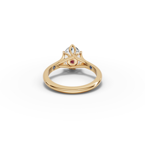 1.53 Ct Oval Lab Diamond Lotus Solitaire Ring