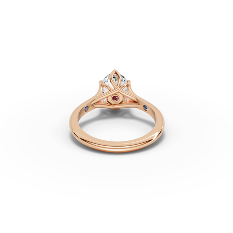 1.53 Ct Oval Lab Diamond Lotus Solitaire Ring