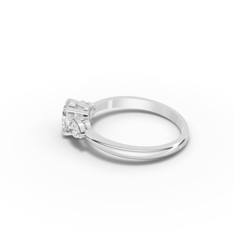 0.80 Ct Oval Lab Diamond Three-Stone Ring