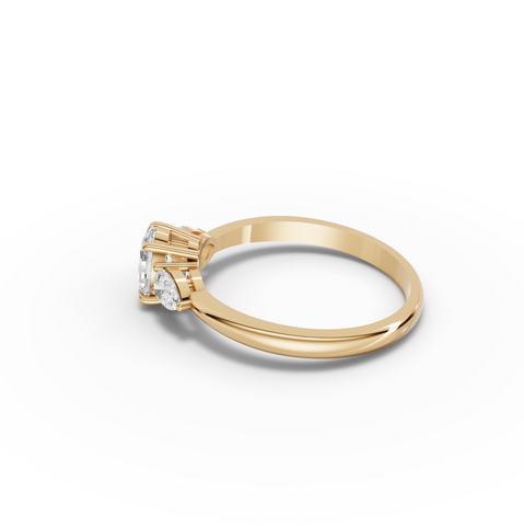 0.80 Ct Oval Lab Diamond Three-Stone Ring