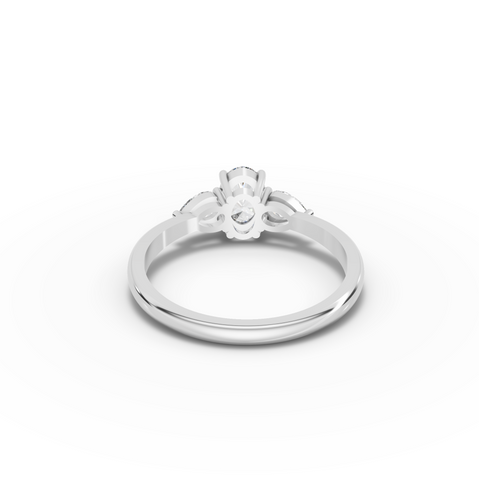 0.80 Ct Oval Lab Diamond Three-Stone Ring