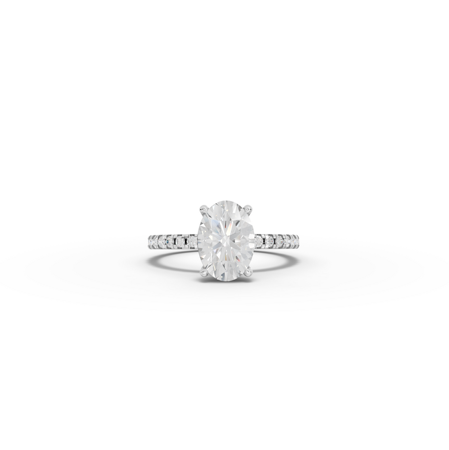 2.33 Ct Oval Hidden Halo Pavé Ring