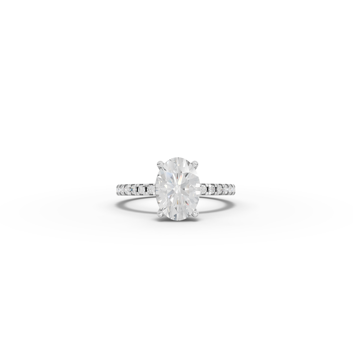 2.33 Ct Oval Hidden Halo Pavé Ring