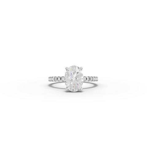 2.33 Ct Oval Hidden Halo Pavé Ring