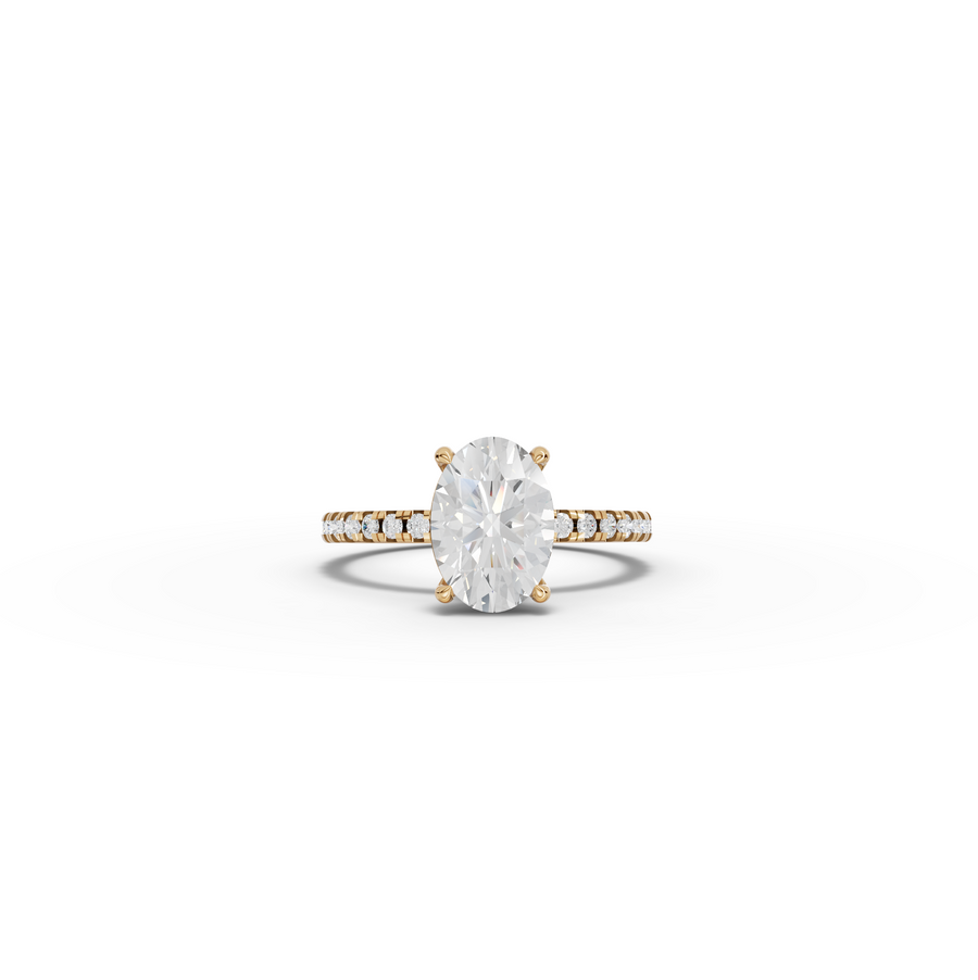 2.33 Ct Oval Hidden Halo Pavé Ring