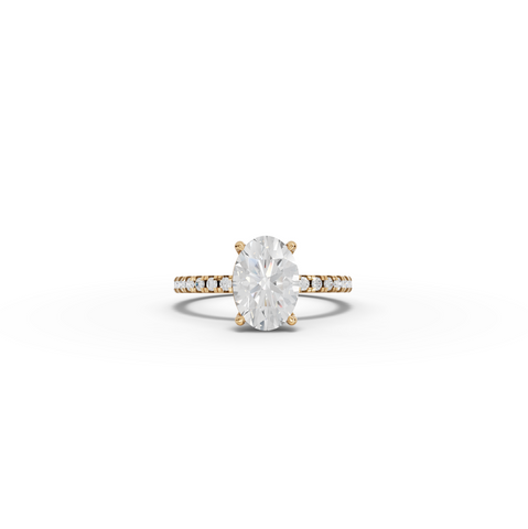 2.33 Ct Oval Hidden Halo Pavé Ring