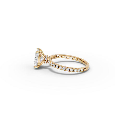 2.33 Ct Oval Hidden Halo Pavé Ring